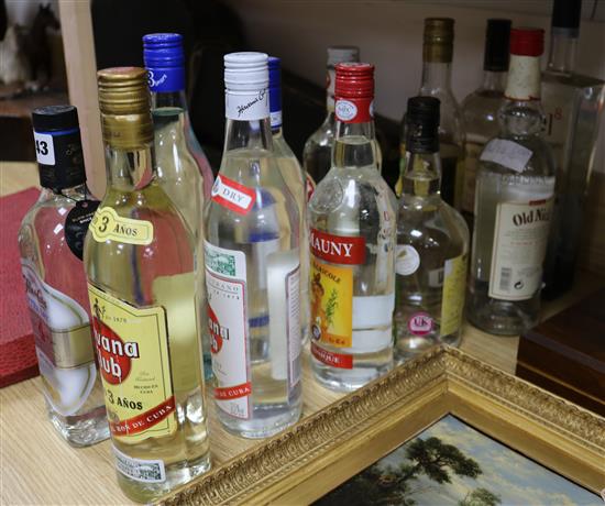 Twelve bottles of Caribbean rum, including Rhum JM and Eldorado